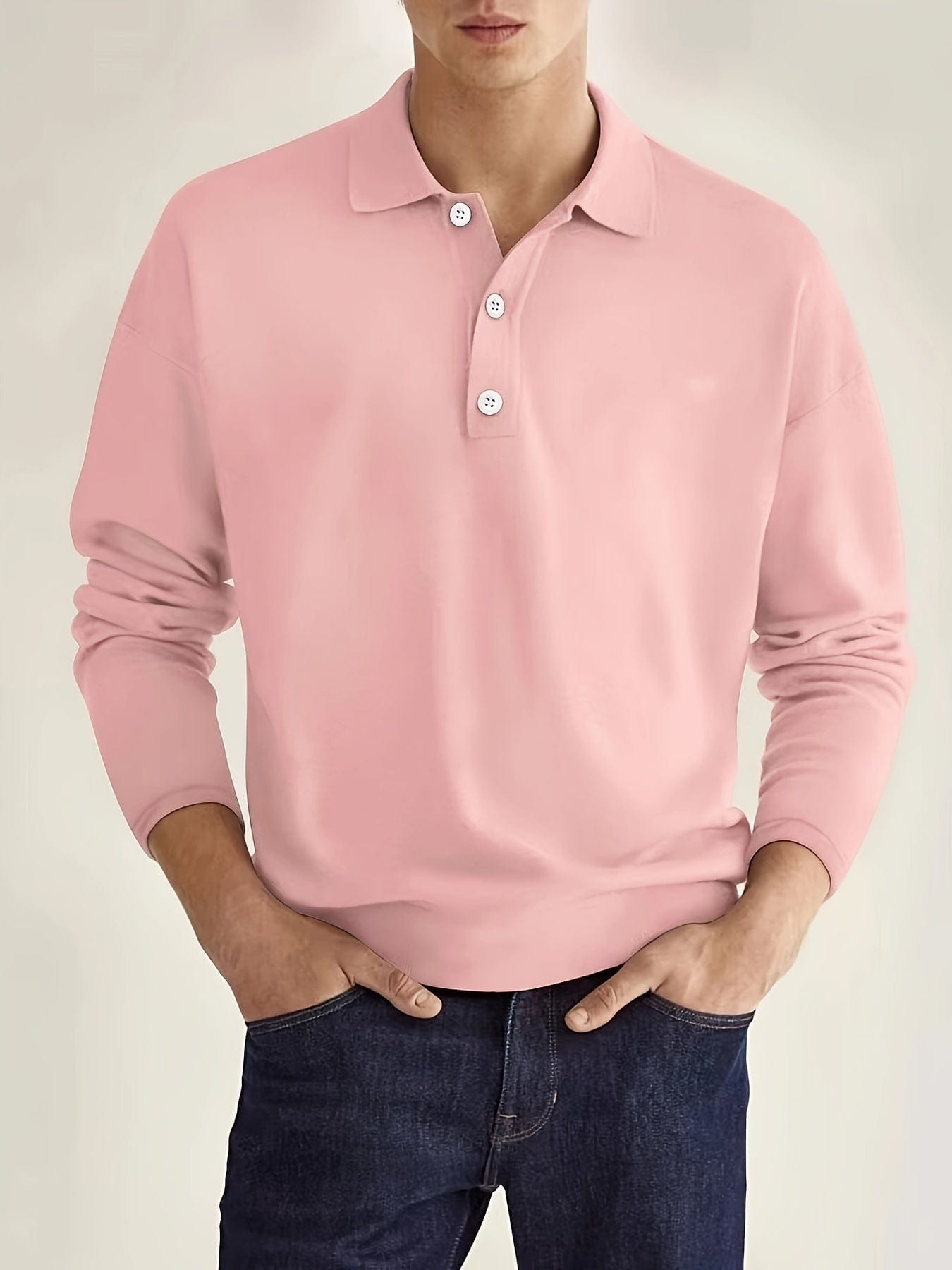 Polo de manga larga para hombre