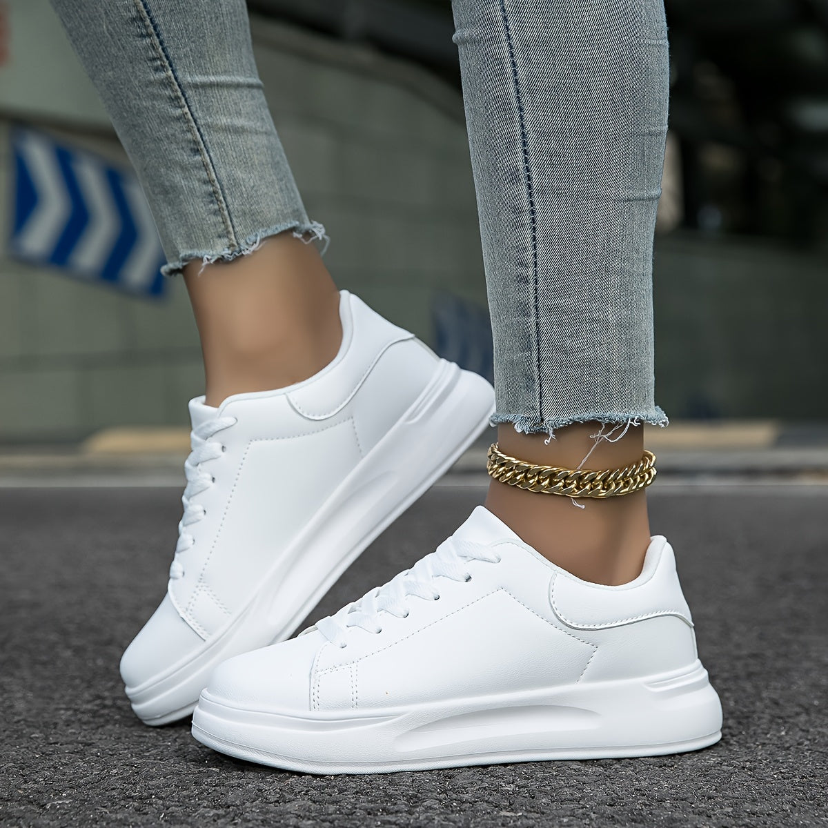 Zapatillas de piel Clean White para mujer