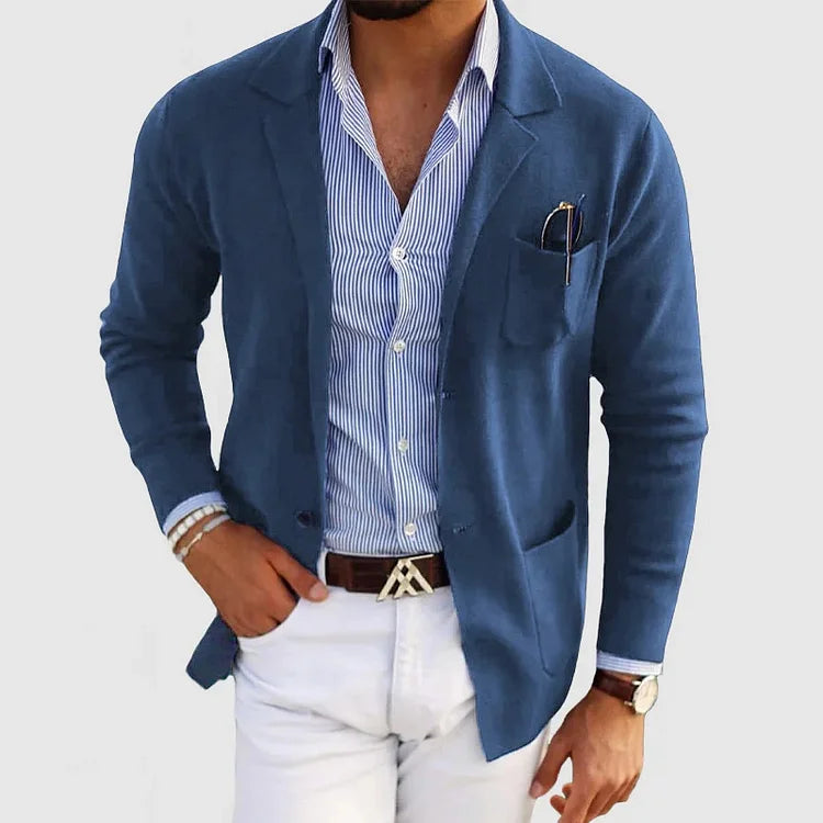 Americana Casual con Bolsillos con Solapa para Hombre