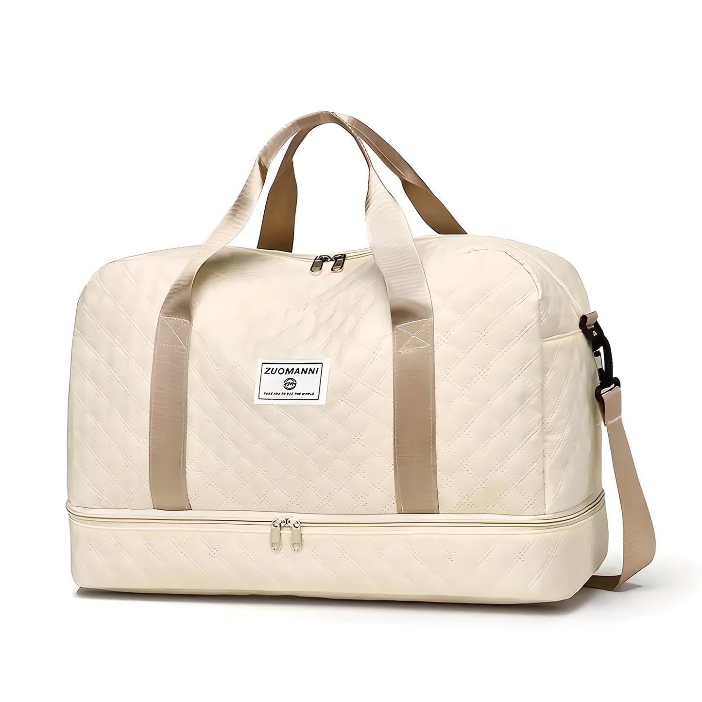 Bolsa de Viaje de Gran Capacidad con Estampado de Rombos
