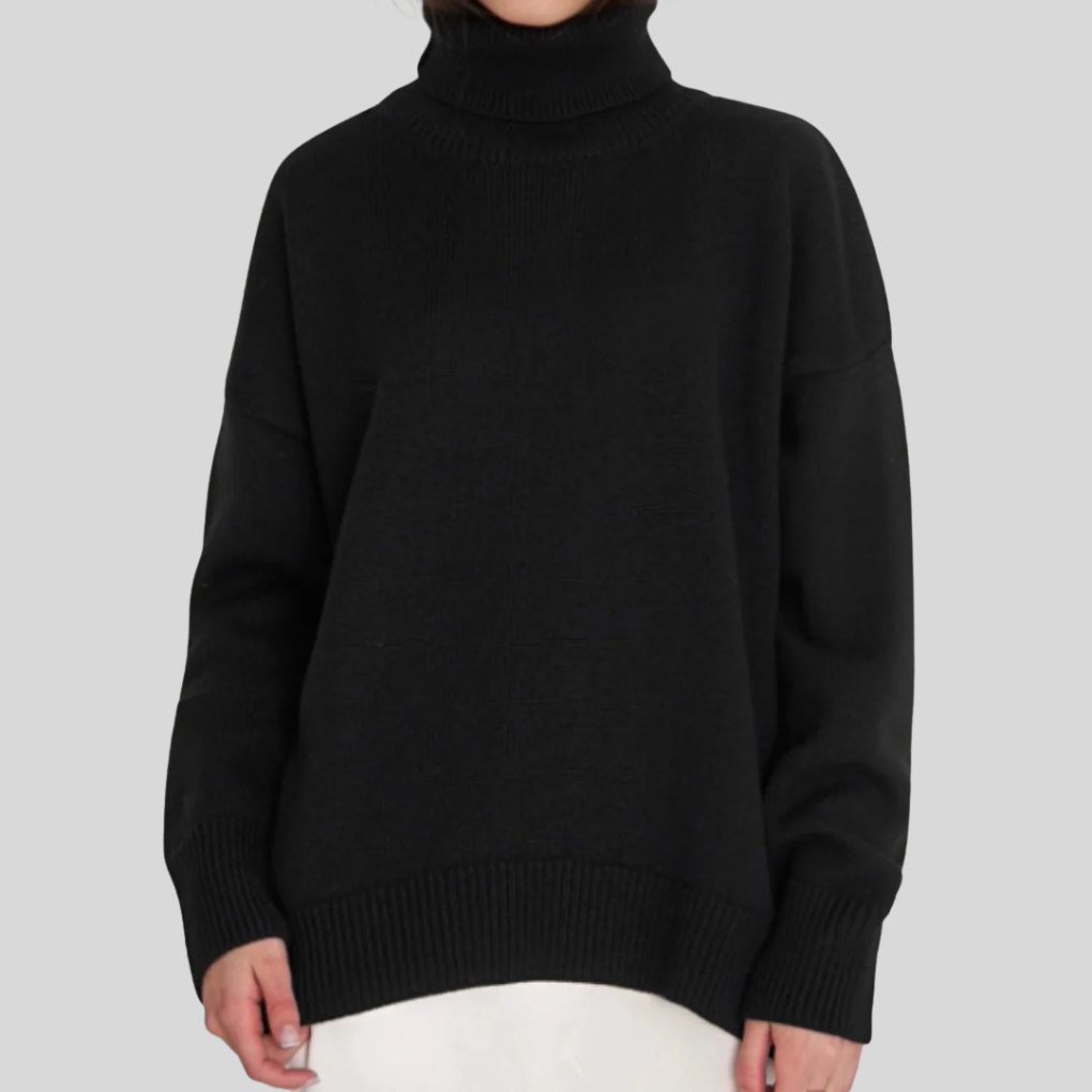 Suéter moderno de cuello alto para mujer