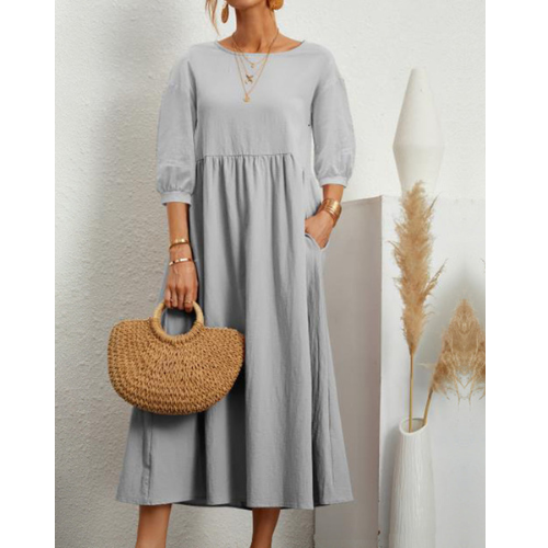 Vestido de verano fruncido elegante para mujer