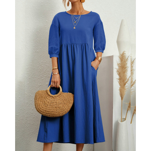 Vestido de verano fruncido elegante para mujer