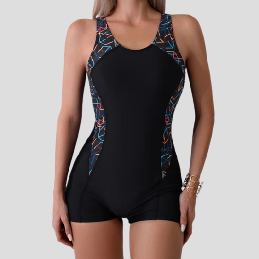 Traje de baño deportivo para mujer con pantalones cortos
