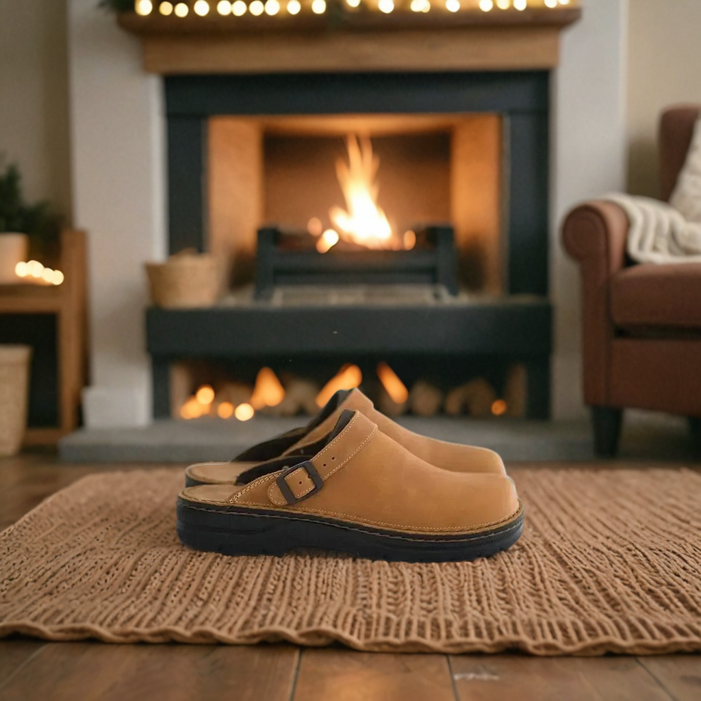 Zuecos unisex de cuero sin cordones