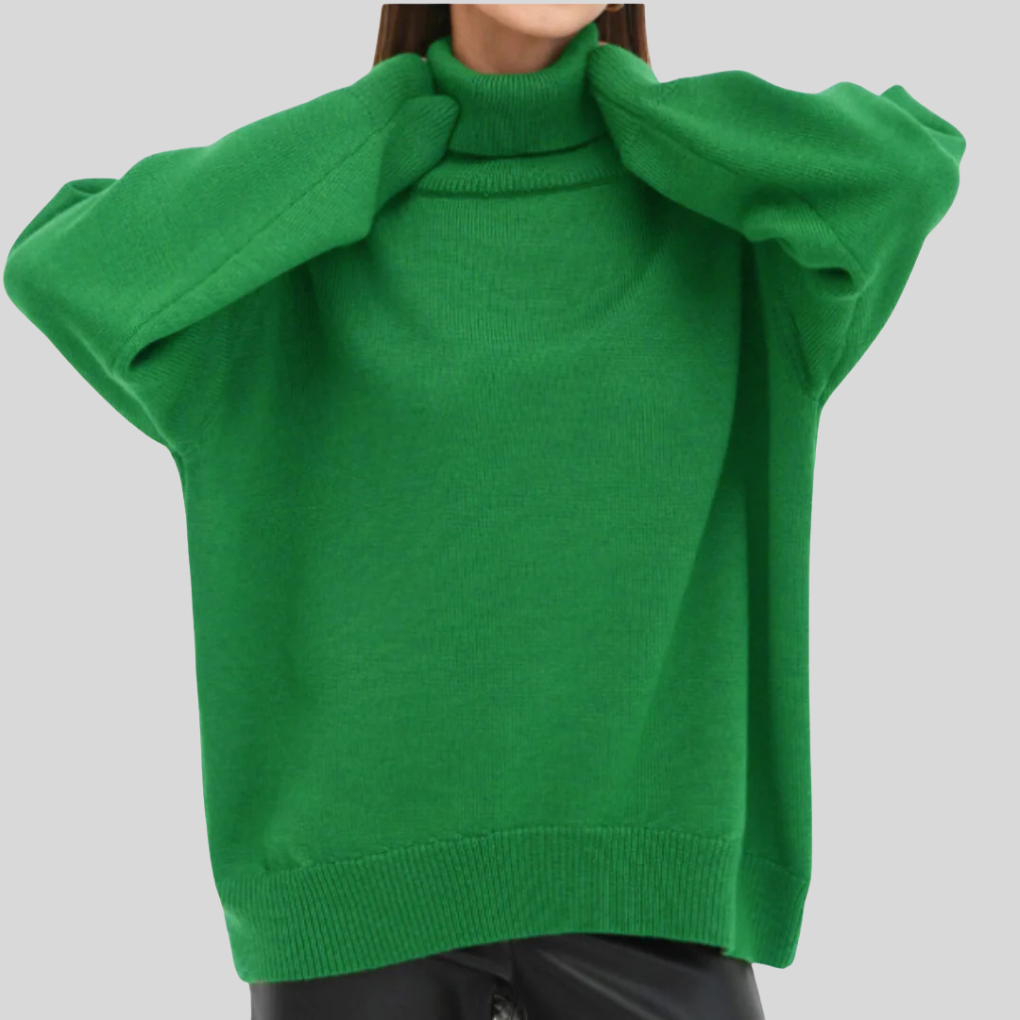 Suéter moderno de cuello alto para mujer