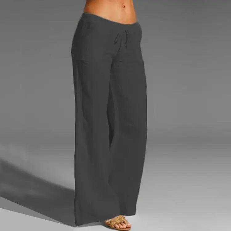 Pantalones sueltos de lino para mujer