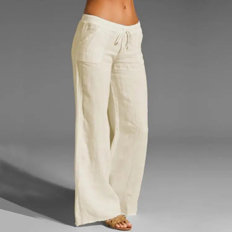 Pantalones sueltos de lino para mujer