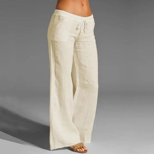 Pantalones sueltos de lino para mujer