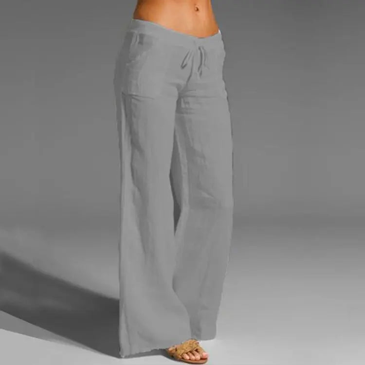 Pantalones sueltos de lino para mujer