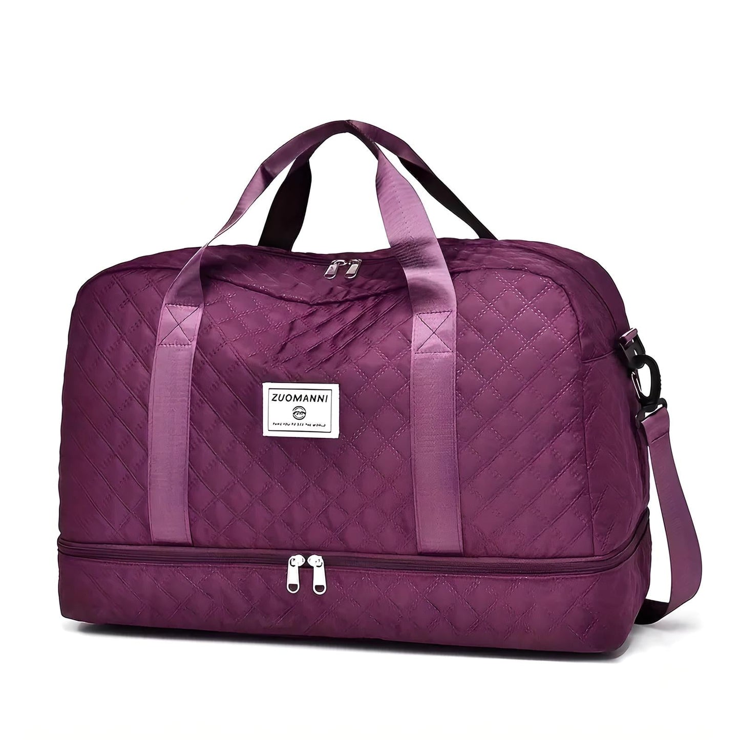 Bolsa de Viaje de Gran Capacidad con Estampado de Rombos