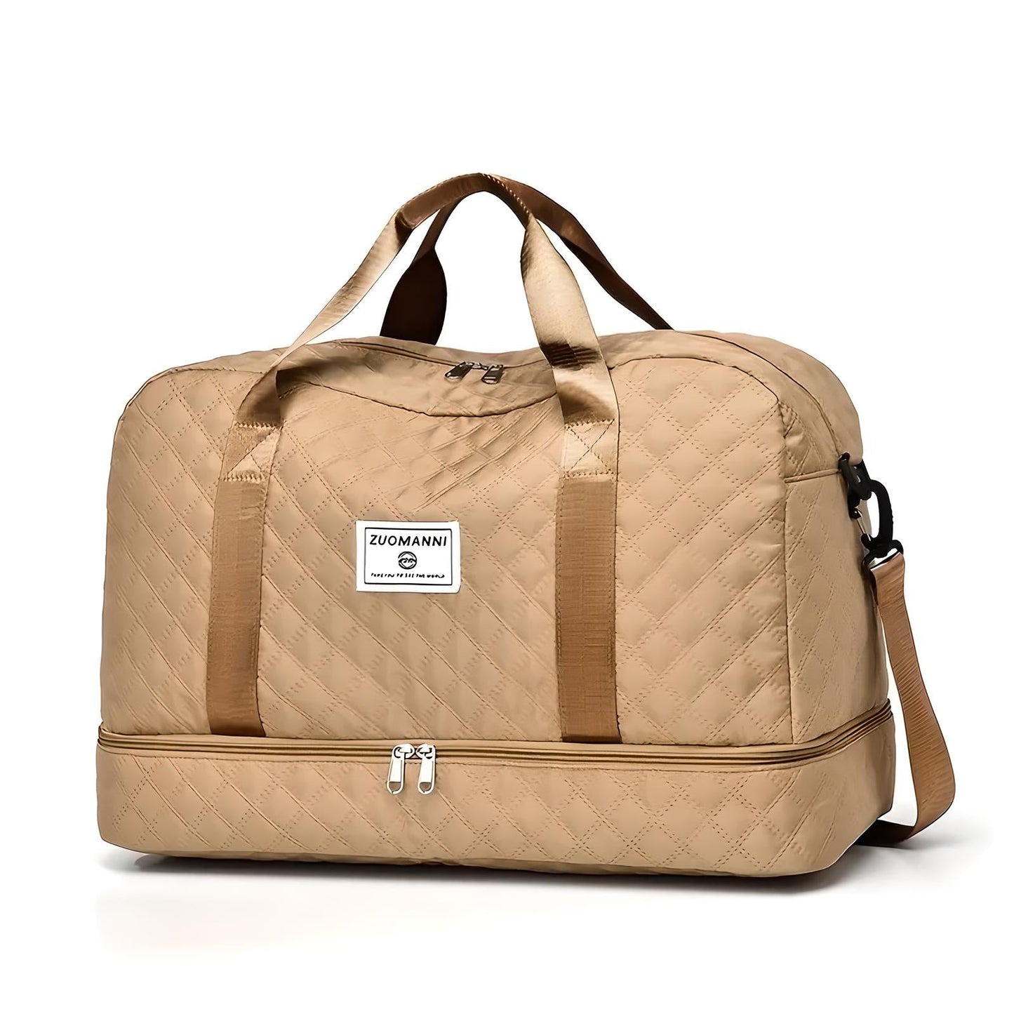 Bolsa de Viaje de Gran Capacidad con Estampado de Rombos