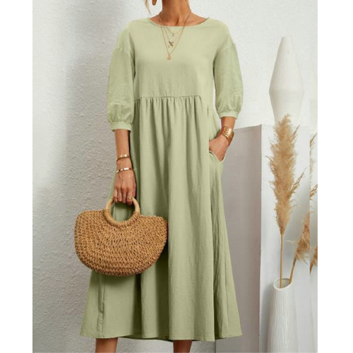 Vestido de verano fruncido elegante para mujer