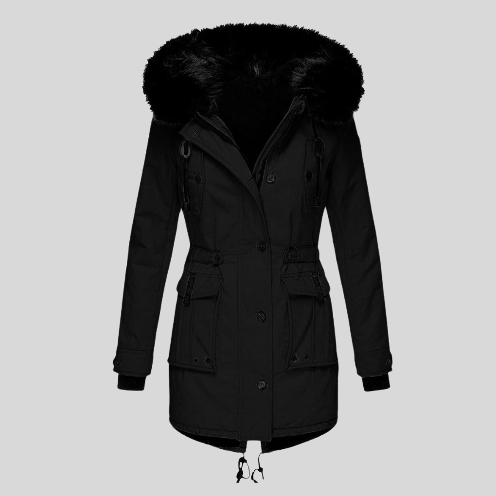 Abrigo de invierno de mujer con capucha