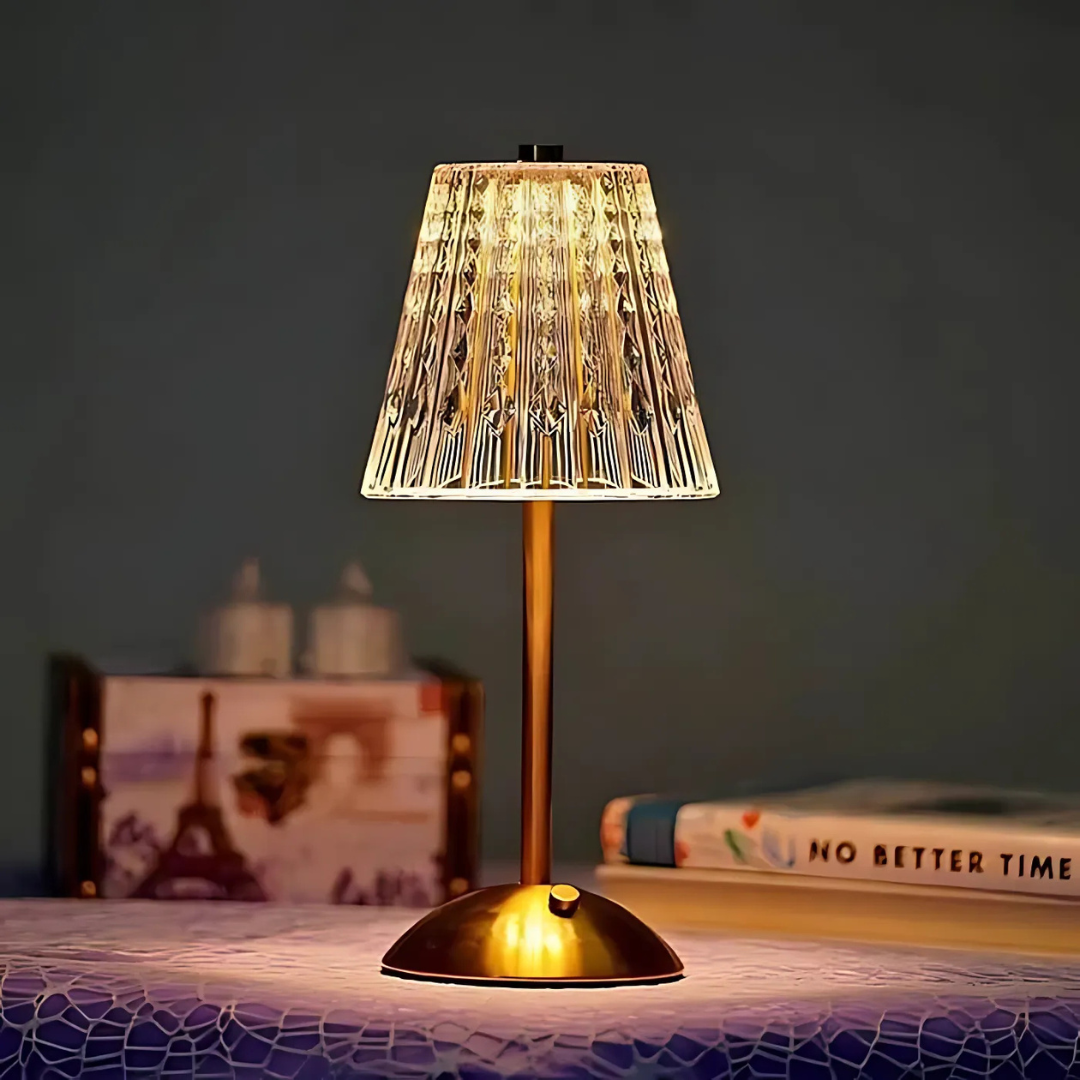 Claravia – Lámpara LED de Mesa con Efecto Cristal Inalámbrica