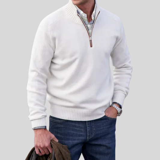 Suéter con cremallera frontal para hombre