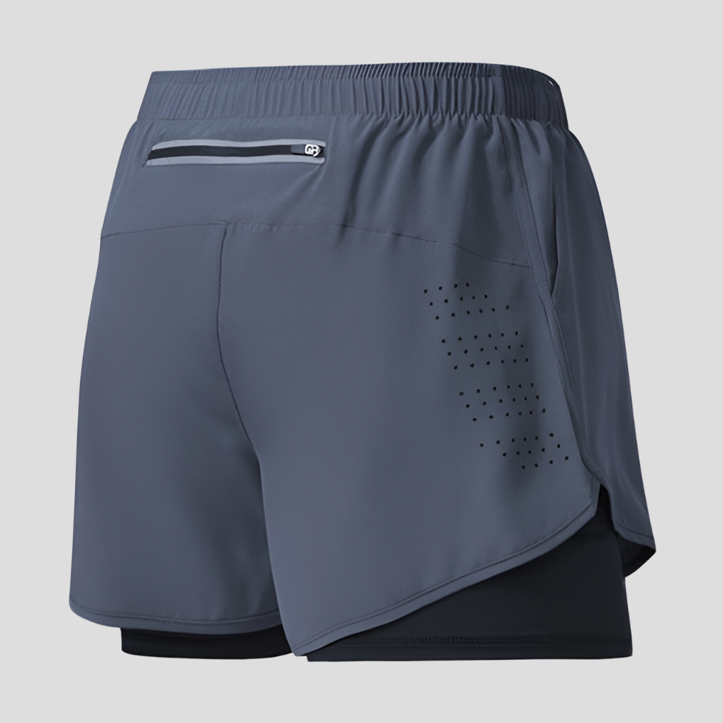 Pantalones cortos de running con cremallera y secado rápido para hombre