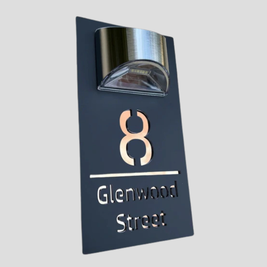 Placa de número de casa solar