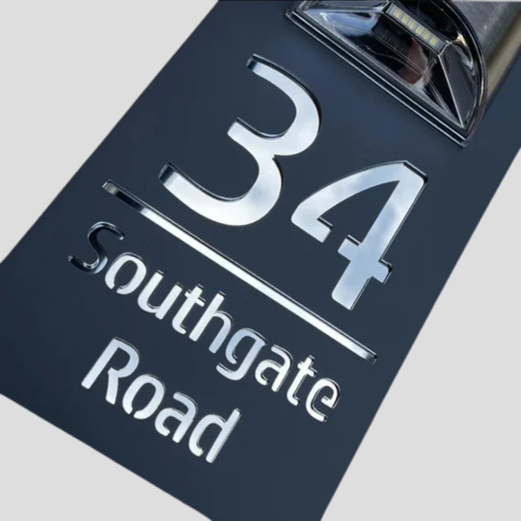 Placa de número de casa solar