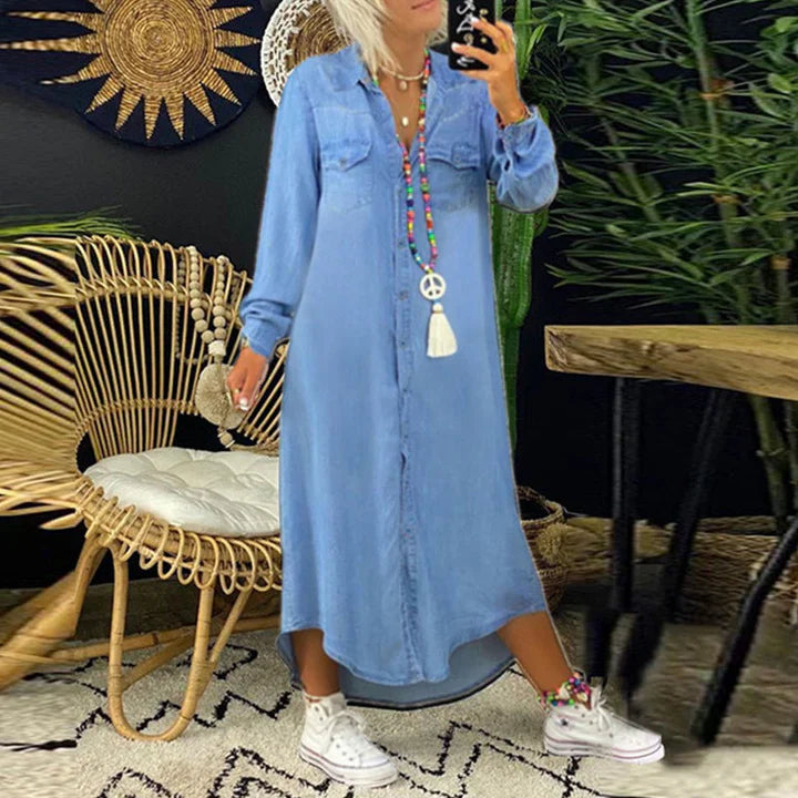 Vestido vaquero de manga larga