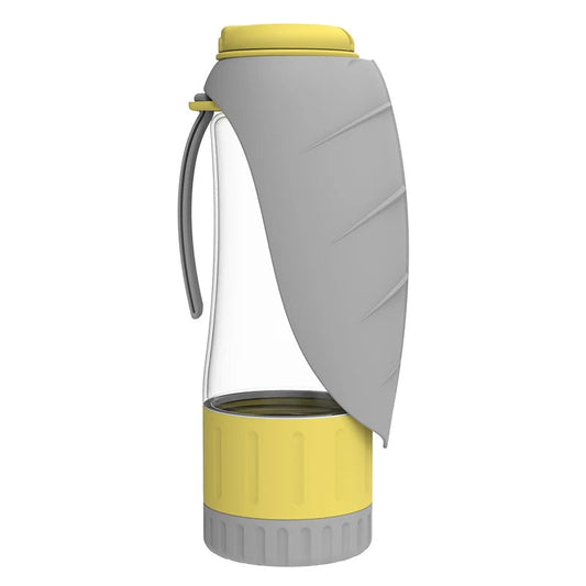 Agua portátil & Botella de comida para perros con diseño 2 en 1