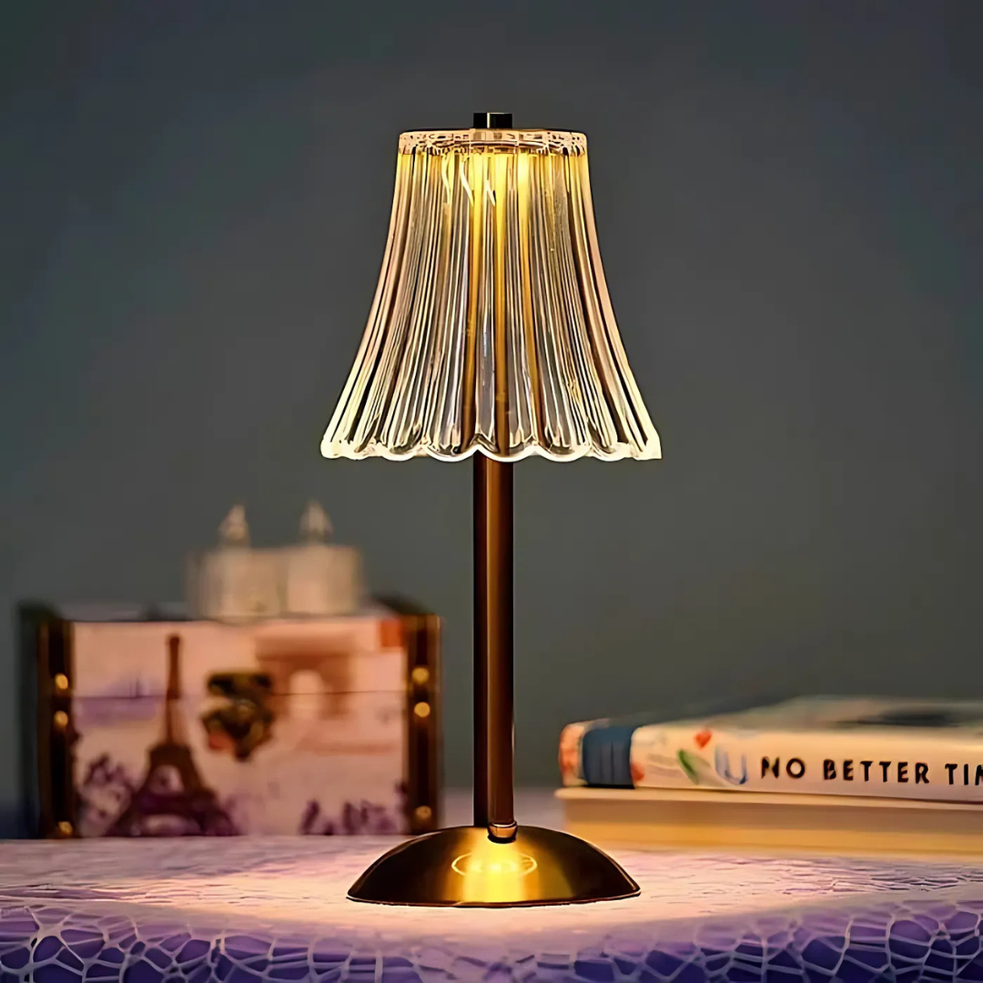 Claravia – Lámpara LED de Mesa con Efecto Cristal Inalámbrica
