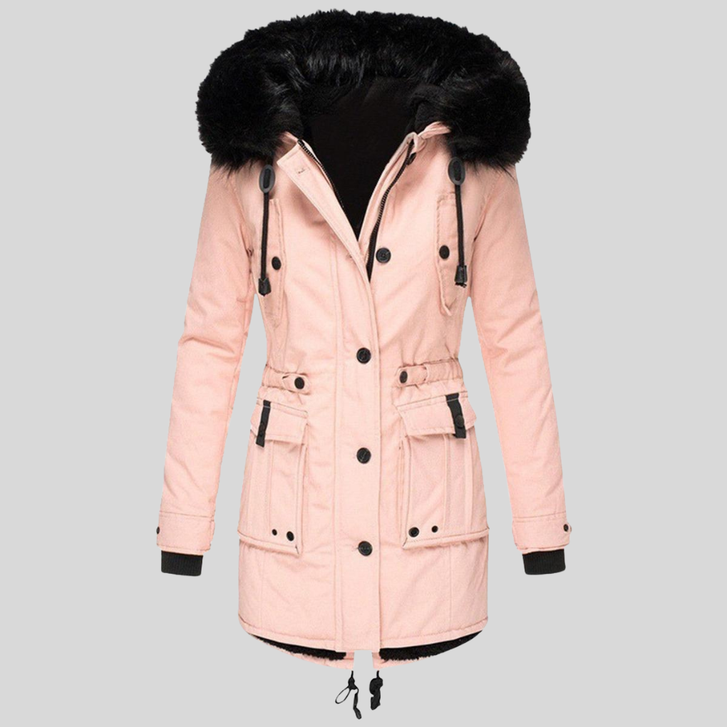 Abrigo de invierno de mujer con capucha