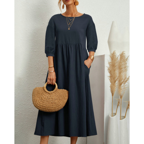 Vestido de verano fruncido elegante para mujer