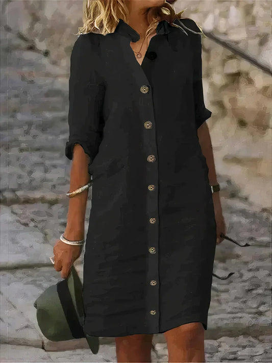 Vestido midi de lino de verano