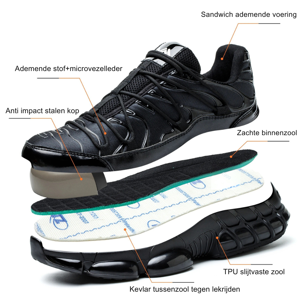 Zapatos de seguridad con puntera de acero para hombre