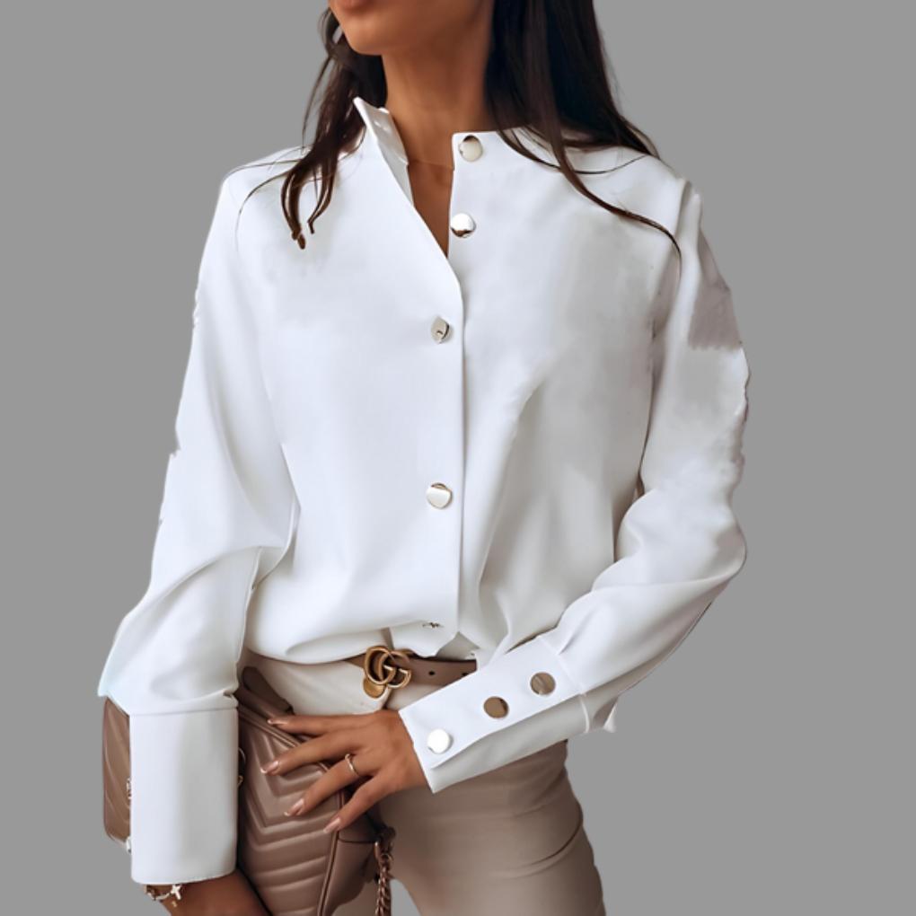 Camisa acolchada con botones para mujer