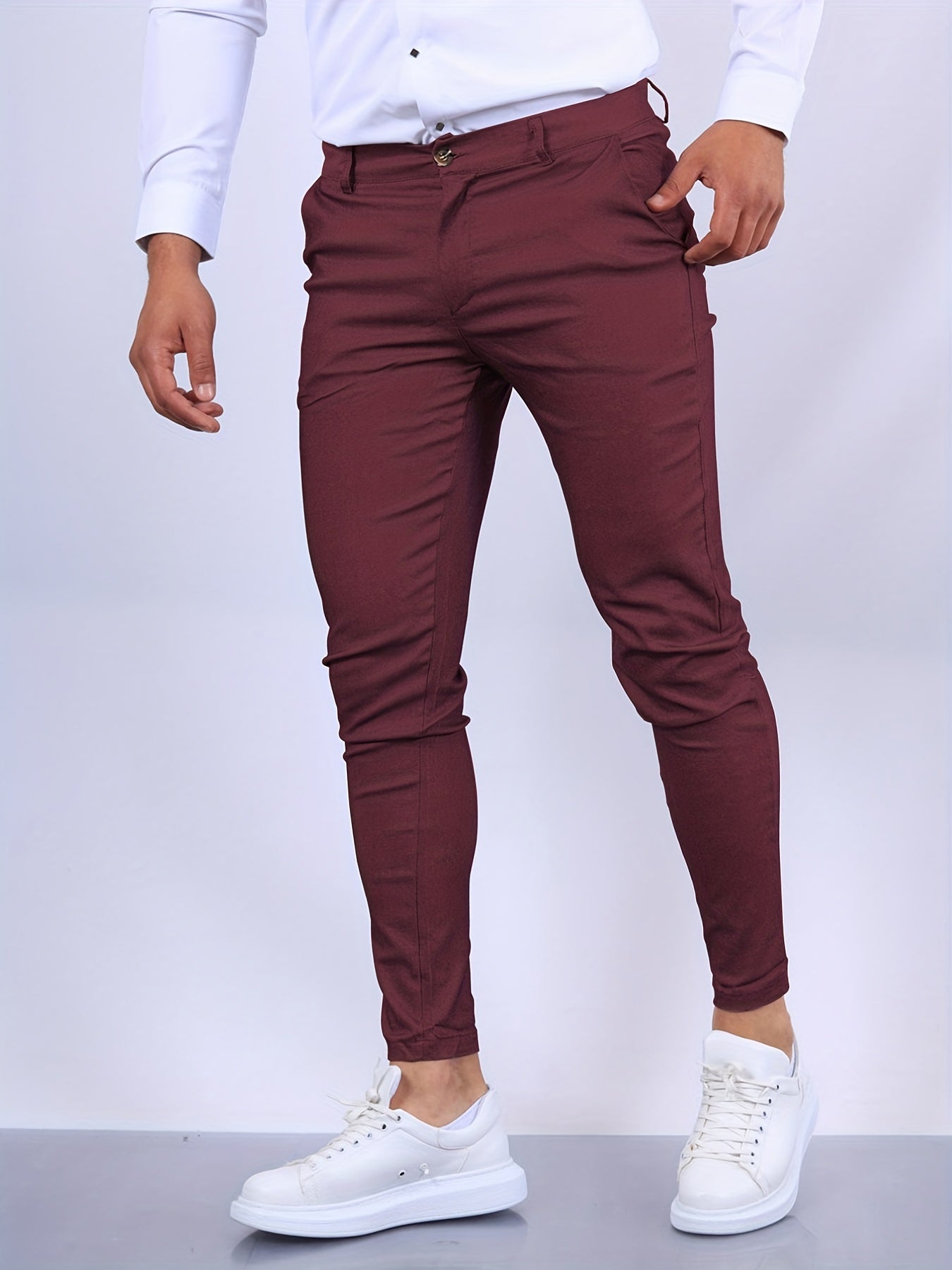 Pantalones ajustados con elástico para hombre