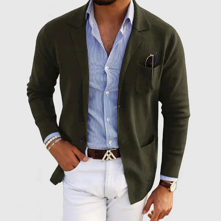 Americana Casual con Bolsillos con Solapa para Hombre