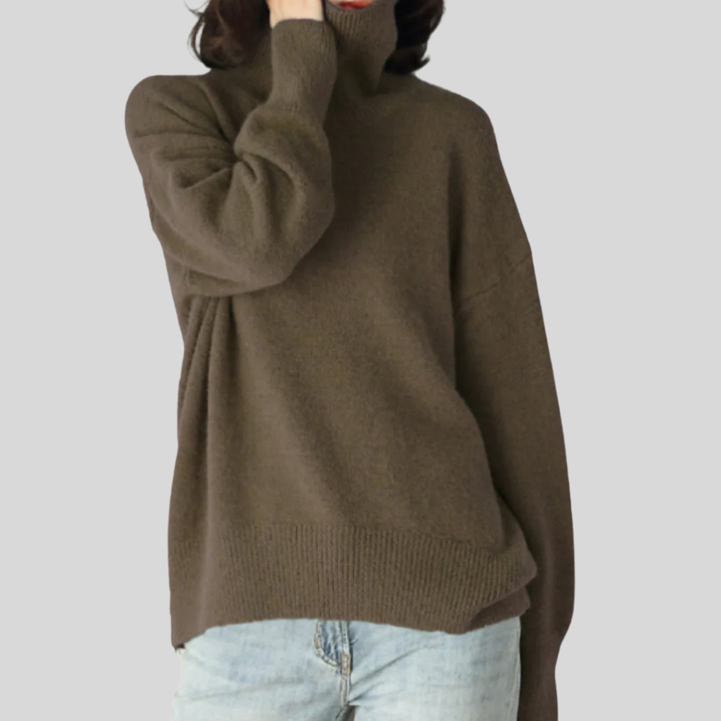 Suéter moderno de cuello alto para mujer