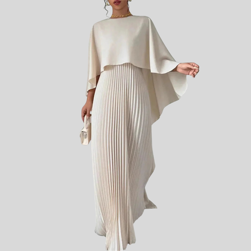 Vestido largo con mangas de murciélago