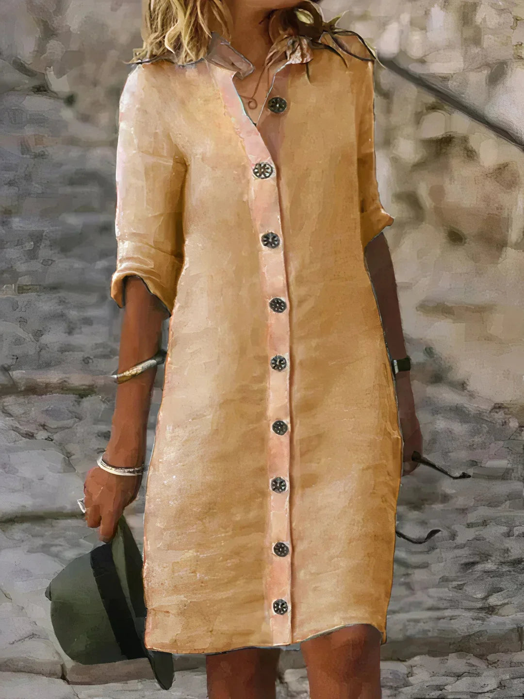Vestido midi de lino de verano