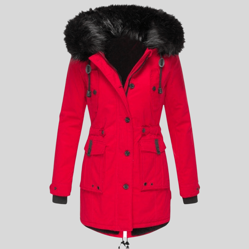 Abrigo de invierno de mujer con capucha