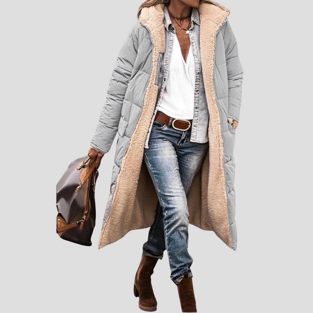 Abrigo de invierno reversible para mujer
