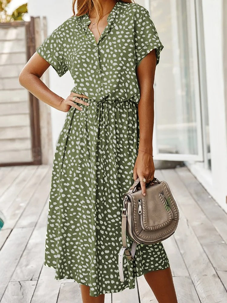 Vestido de Verano con Estampado, Elegante y Cómodo