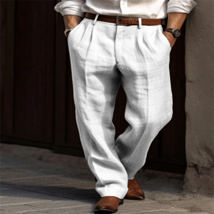 Pantalones ligeros de lino para hombre