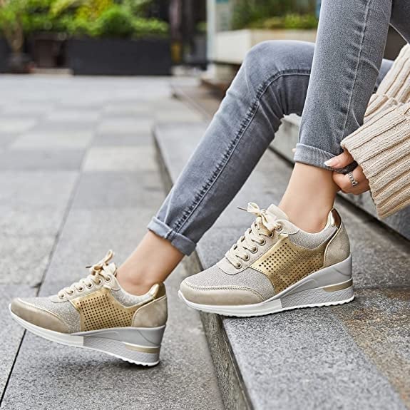 Zapatillas de cuña elevadas para mujer