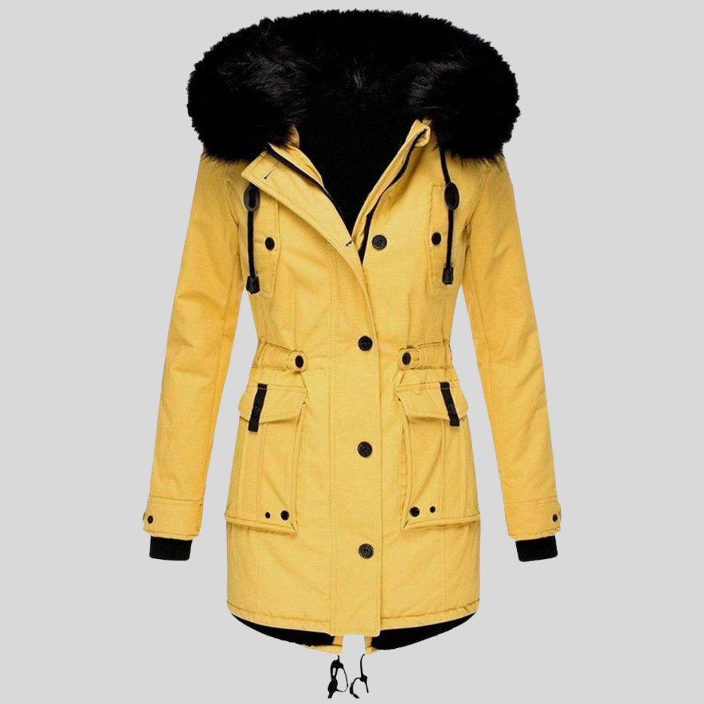 Abrigo de invierno de mujer con capucha