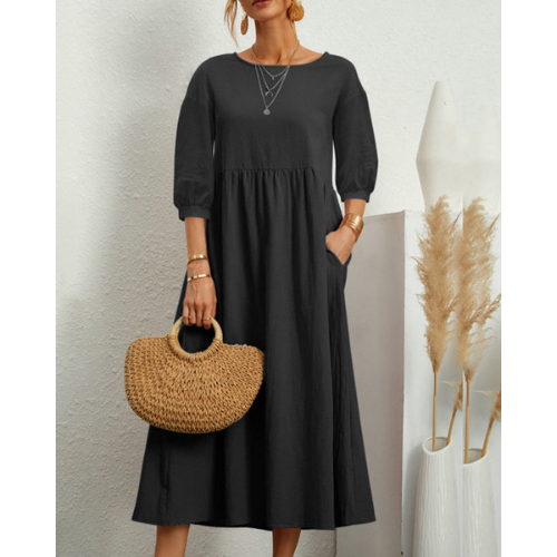 Vestido de verano fruncido elegante para mujer