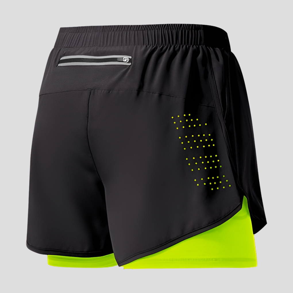 Pantalones cortos de running con cremallera y secado rápido para hombre