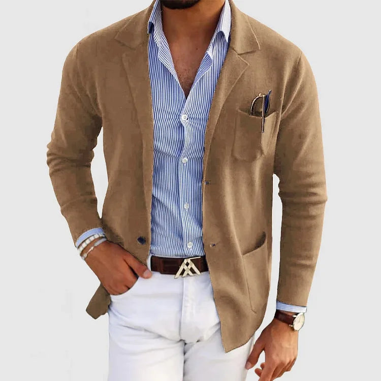 Americana Casual con Bolsillos con Solapa para Hombre