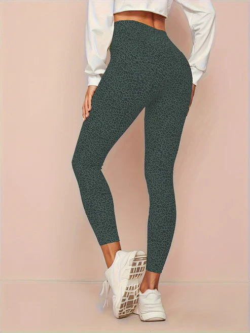 Leggings de cintura alta con estampado de leopardo para mujer