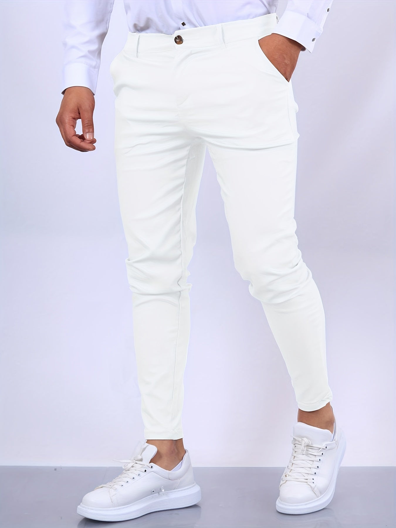 Pantalones ajustados con elástico para hombre