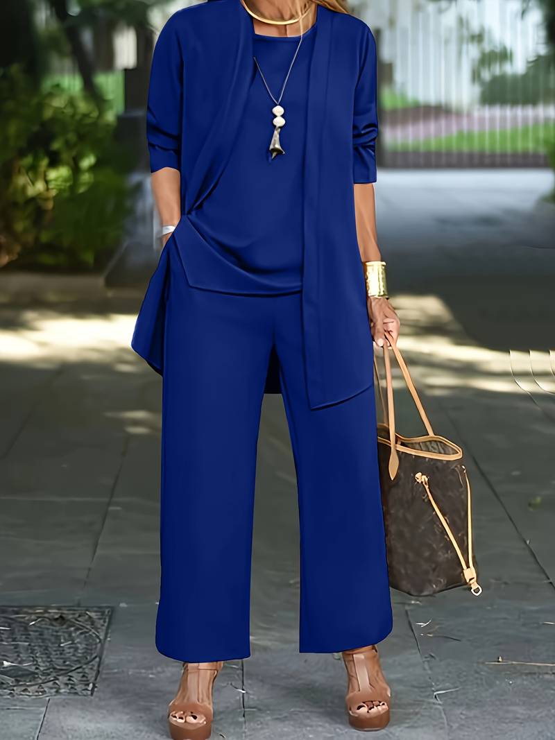 Aurora – Conjunto Elegante de Tres Piezas para Mujer con Diseño Sofisticado y Versatilidad