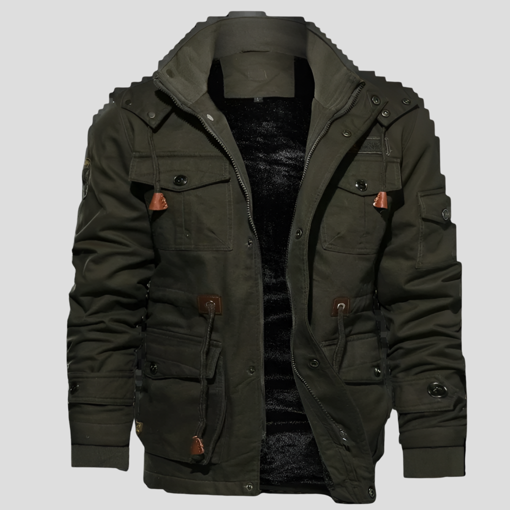 Chaqueta de hombre robusta, resistente al viento y cálida.