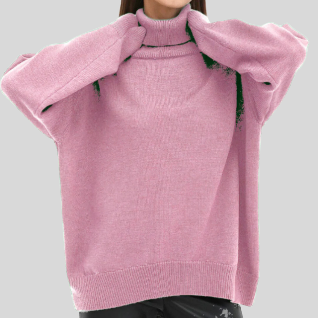 Suéter moderno de cuello alto para mujer